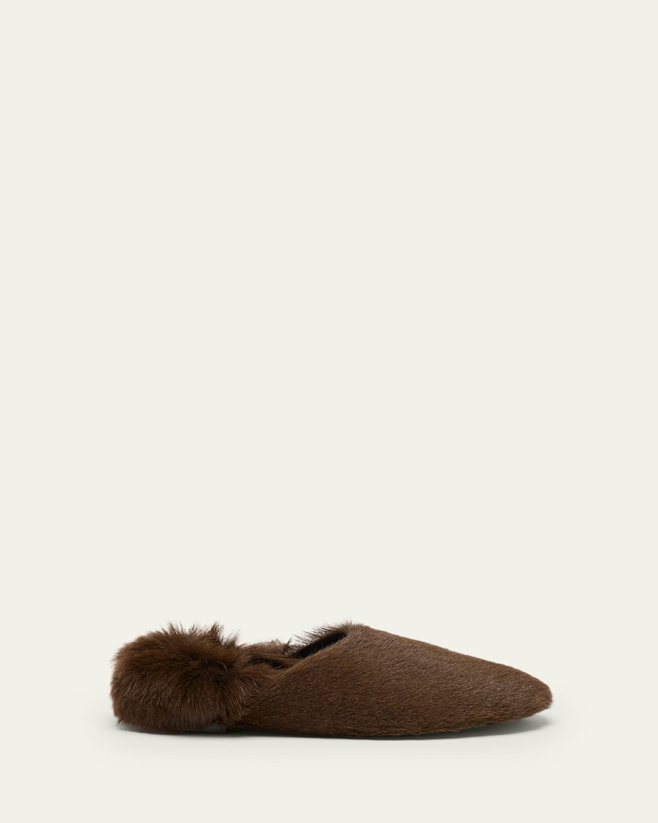 Shearling Ruched Tee Slippers